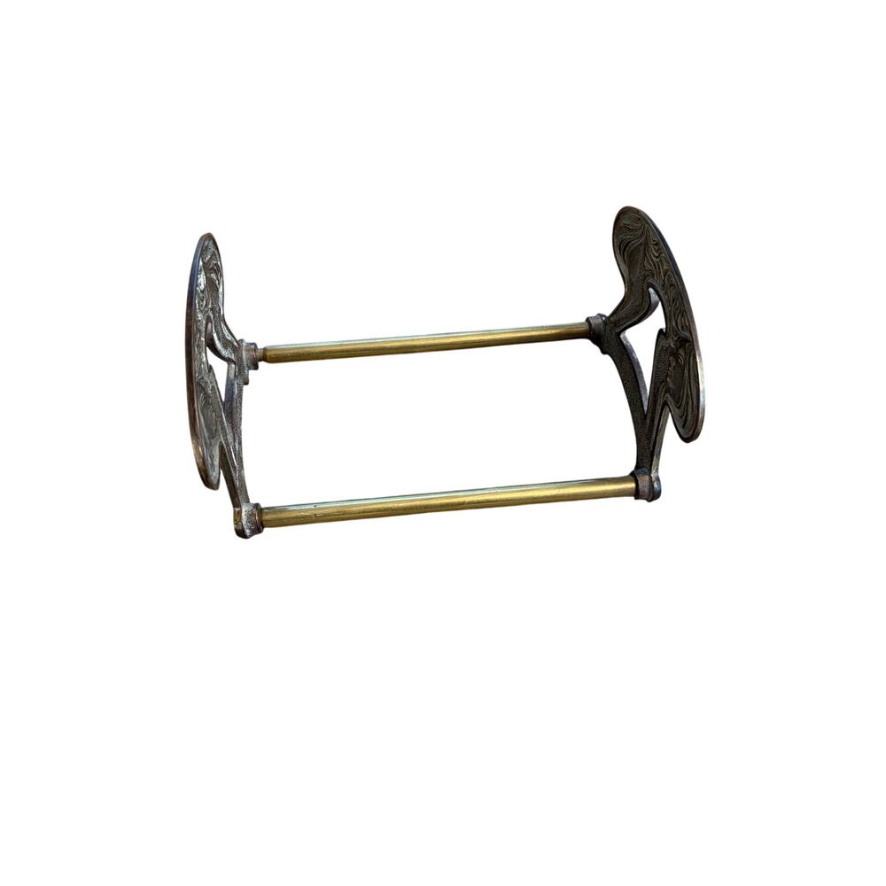 Art Nouveau Style Brass Book Stand in Antique Bronze Finish - Picture 3 of 5